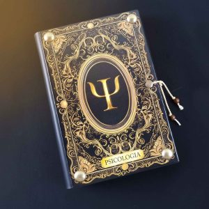Fichário com capa em madeira A5 Psicologia 01