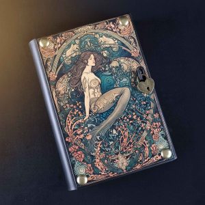 Fichário com capa em madeira A4 Sereia 01