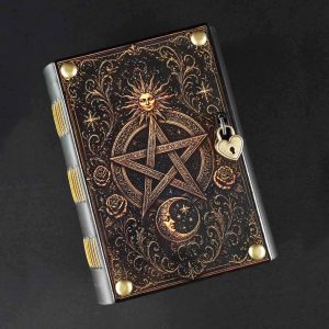 Caderno costurado com capa em madeira Pentagrama 03