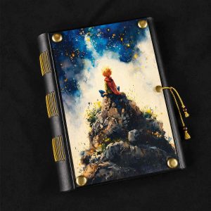 Caderno costurado com capa em madeira Príncipe 01